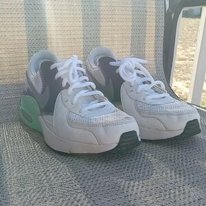 White and Green NIKE Sneakers